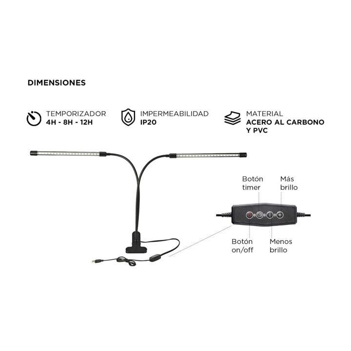 Luz Led Cultivo Indoor Gadnic GROW3 Espectro Completo Rojo y Blanco - Vista 6