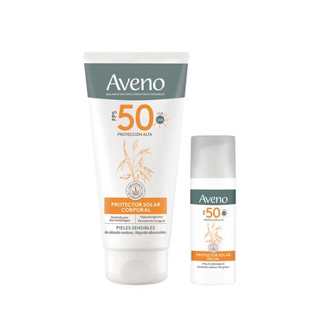 Aveno Set Protector Solar Corporal 175ml + Facial 50ml Fps50