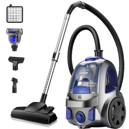 Aspiradora Ciclónica Gadnic 2000W Filtro Lavable Rebobinado Automático de Cable