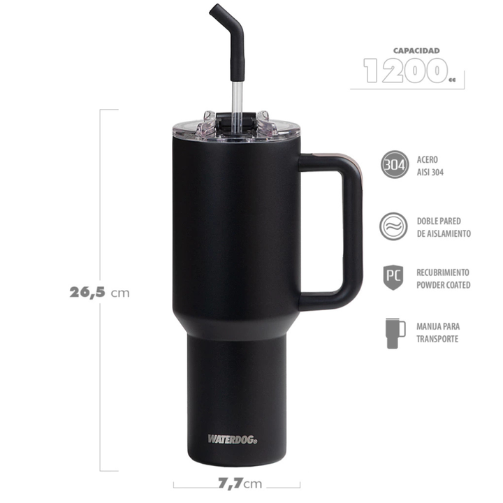 VASO TERMICO WATERDOG 1200CC (C:NEGRO COLD1200BK) - Vista 3