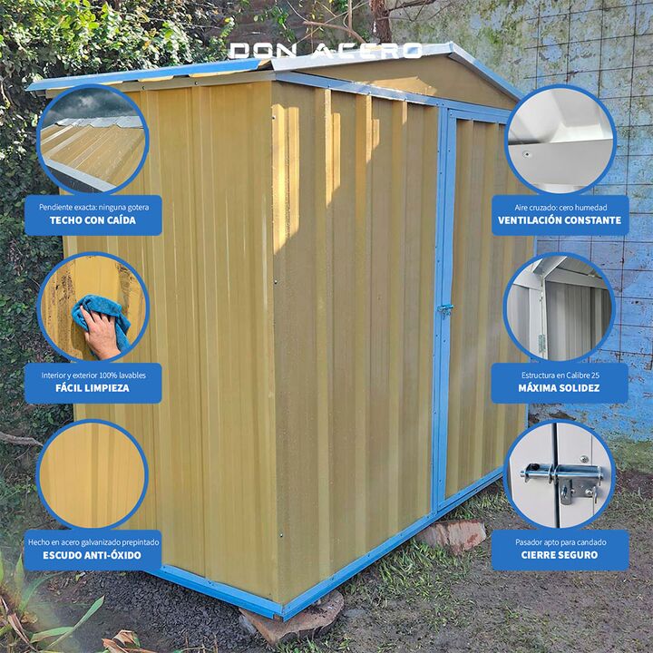Armario Deposito Galpon de jardin 2x1x2 Calibre 28 Arena DON ACERO - Vista 4