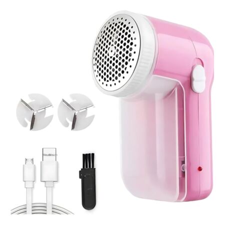 Saca Quita Pelusa Usb Pelo Mascota Electrico Portatil Rosa