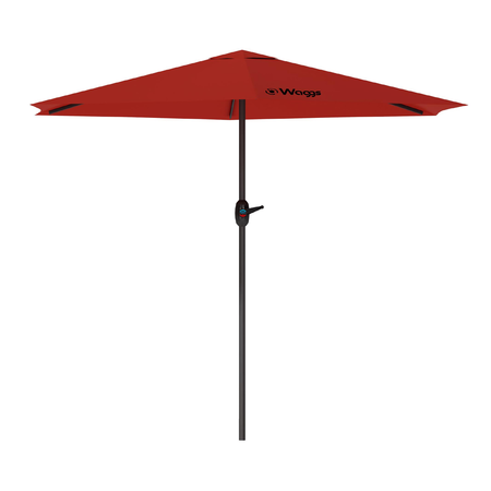 Sombrilla Parasol Recta WAGGS 3m Protección UV Jardín Terraza Rojo