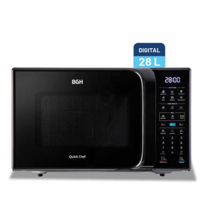 Microondas Con Grill Digital 28 Litros Eco Negro Bifuncion Bgh B228dn20i