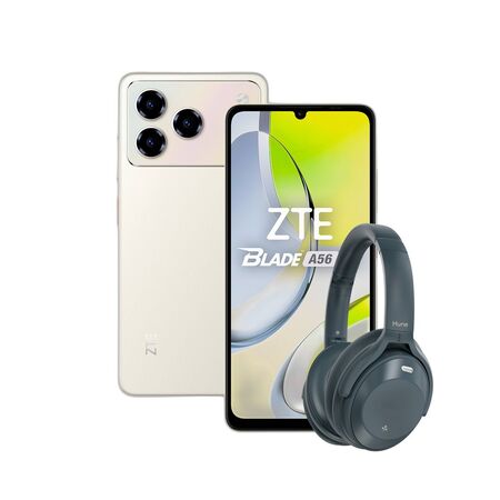 Combo ZTE A56 Pro 4+128GB Gold + Auriculares Vincha Hune Bluetooth ANC