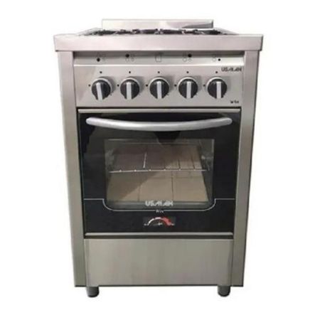Cocina Usman 4004 55Cm Acero Multigas Puerta Vidrio