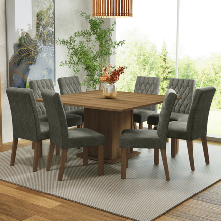 Juego De Comedor Madesa Leila Con Tapa De Madera 8 Sillas 01