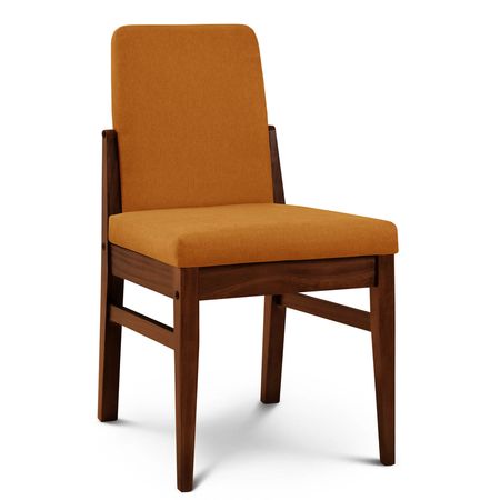 Silla de Comedor Baku Tapizado Sunny Mostaza lustre Caoba Espacity'