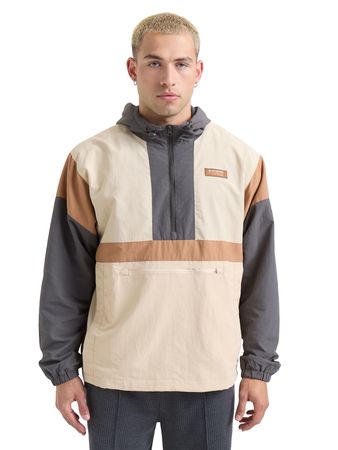 Campera Atomik Windbreaker Anorak Hombre Moda Beige