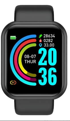 SMARTWATCH Y68 MACARON NEGRO