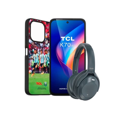 Combo TCL K70 12GB+128GB Midnight Black AFA + Auricular Vincha Hune ANC