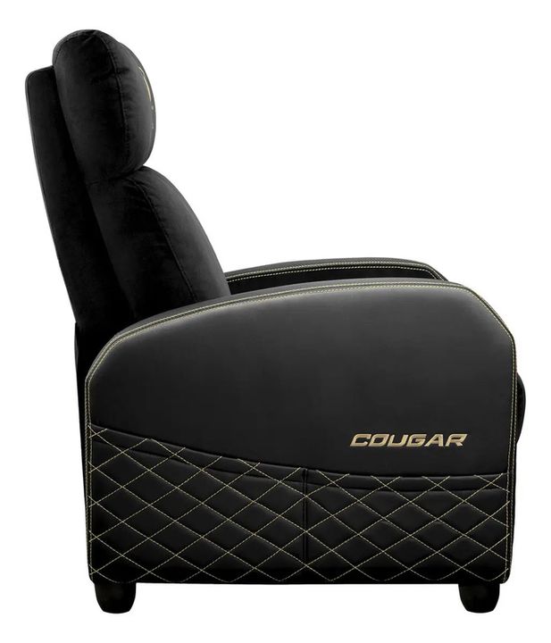 Sillon Gamer Cougar Ranger Elite Gold Tapizado De Terciopelo Negro - Vista 3