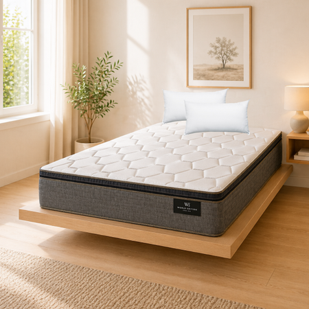 Colchón Resortes King Koil Finesse King 200x200x26 120kg + Almohadas