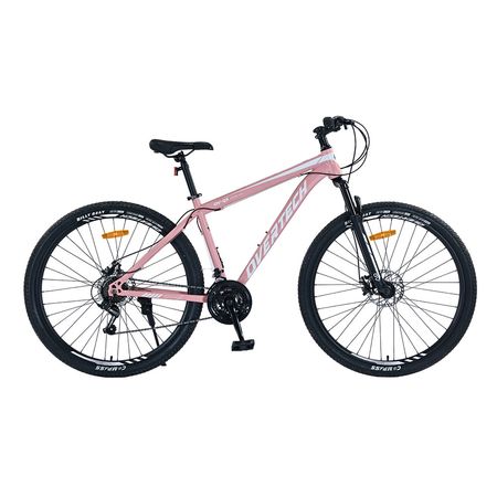 Bicicleta Mtb Overtech Q5, R29 21v Shimano, Freno Disco, Suspensión, Rosa/Gris Claro, Talle M