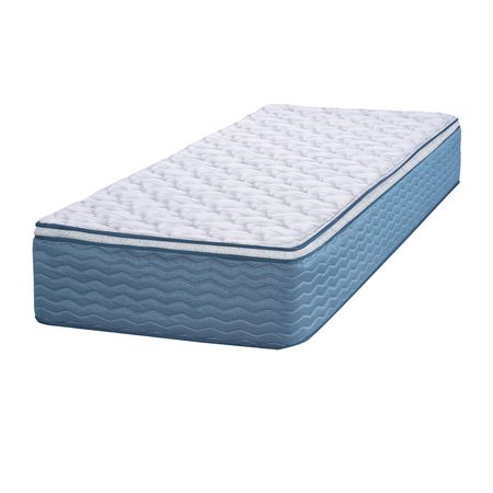 Colchon Zafiro Citrino 1 Plaza 80x190 De Resortes Con Pillow Azul