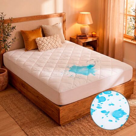 Cubre Colchon Rieti By Gadnic 200x200x31cm Microfibra 85gsm TPU 002mm Impermeable Blanco