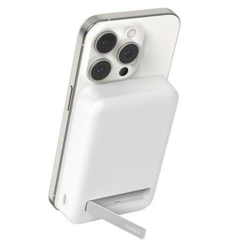 Batería externa magnetica Belkin 10.000 mAh Stand Qi2 15W Blanco - Vista 1