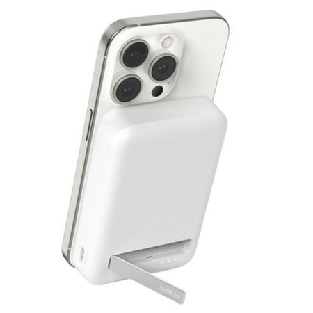 Batería externa magnetica Belkin 10.000 mAh Stand Qi2 15W Blanco