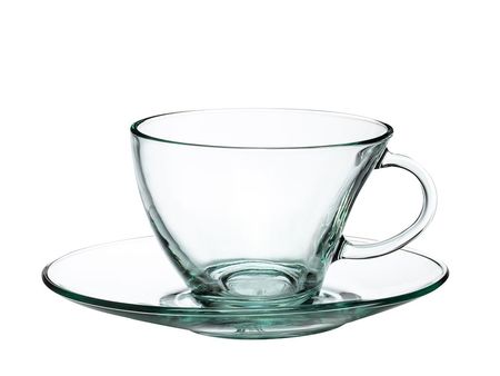 Taza Tacita con Plato Vidrio Cafe Pasabahce Reciclado 98 cc Cortadito