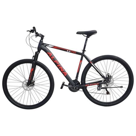 Bicicleta MTB Alpina 2.0 R29 21V Acero Shimano Talle XL Ne/Ro