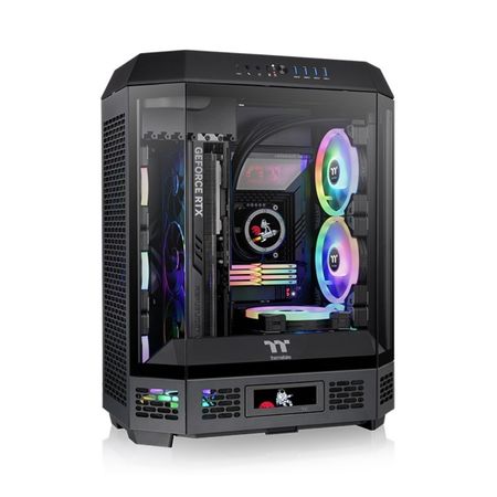 Gabinete TT The Tower 600 Mid-Tower TG x3 Fan x2 Black