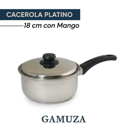 Cacerola 18cm PLATINO con mango, 2 lts de capacidad (2105)