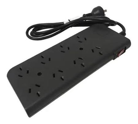 Regleta de 8 Tomas con Térmica Inteck Negro Cable 1,5 Metros