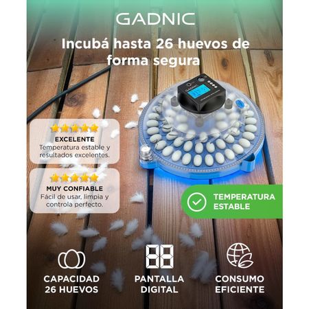 Incubadora de Huevos Gadnic 24 Huevos Temperatura Estable