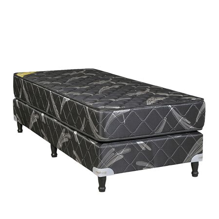 Sommier y Colchon Maxiking Brisas 1 Plaza y Media 90x190x22cm Espuma de Alta Densidad Jackard Matelasseado