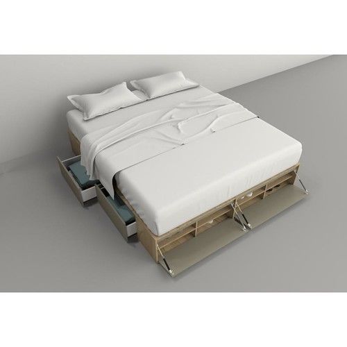 Box de Cama DS Home 2,00 m 4 Cajones 2 Puertas Olmo Gris 203x33x202 cm - Vista 5