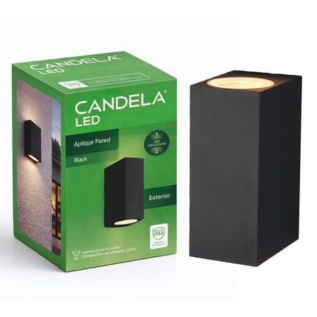 Aplique De Pared Rectangular Bidireccional Candela Black