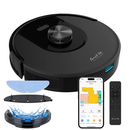 Aspiradora Robot Smart-Tek AVA DUAL CLEAN 3 en 1 con Mopa y WiFi