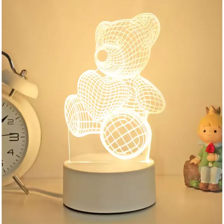 Lampara LED 3D – Figura OSITO– Luz Calida USB - Vista 4