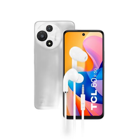 Combo TCL 60R 5G 4+128GB Pure White + Auriculares Manos Libres Dekkin