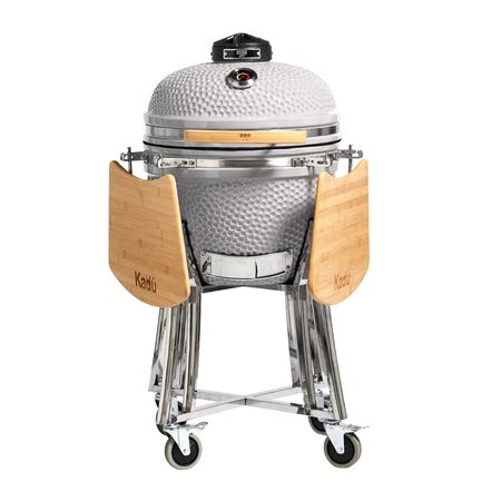 Kamado Kadu 18 Blanco con funda - BBQ Grill - Horno Ceramico - Parrilla