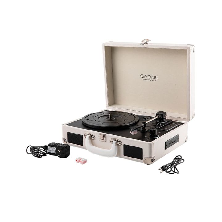 Tocadiscos Gadnic TD33 Bluetooth Portátil 3 Velocidades FM USB Aux-In RCA SD - Vista 7