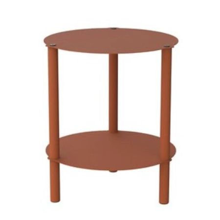 Mesita Auxiliar Iron 2 Pisos DS Home 43 x 36 cm Terracota