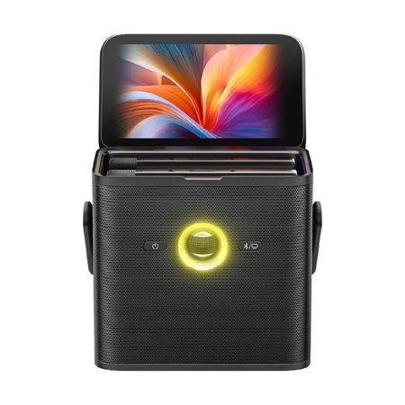 Parlante  Karaoke Joog Shell S3 80W Pantalla Tactil 7'' + 2 Micros UHF Inalambricos Bluetooth Portatil