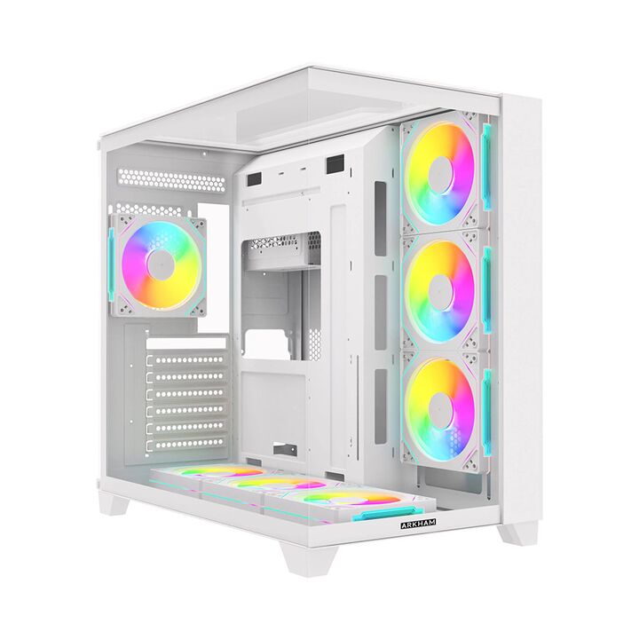 Gabinete Arkham Minor 7 Fan ARGB ATX Blanco - Vista 1