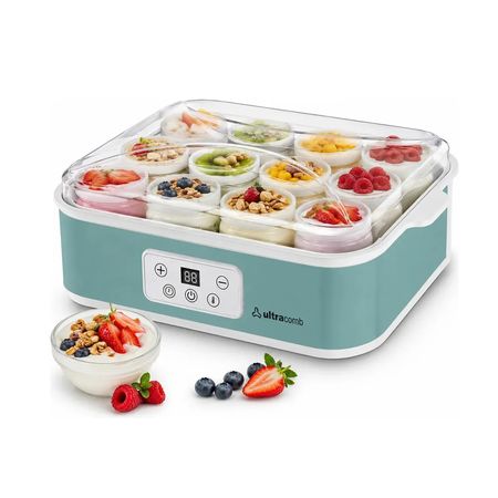 Yogurtera Digital Ultracomb Yg 2712v 12 Frascos Vidrio Temporizador 2.2lts Azul Claro