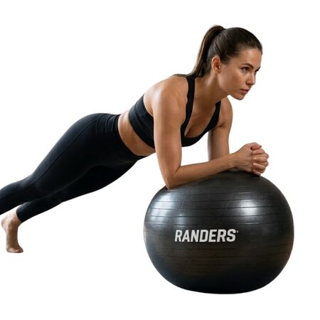 Yoga Ball Randers 75cm Negra con inflador ARG-075