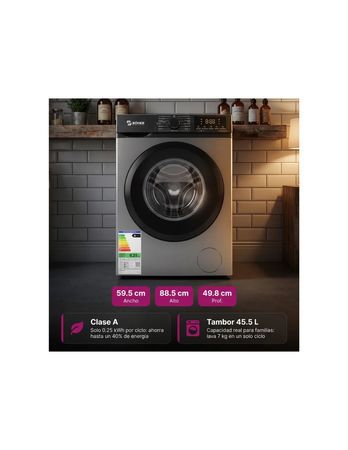 LAVARROPAS AUTOMÁTICO BOHER BOH-WMCFSL7K01 CARGA FRONTAL 7KG SILVER