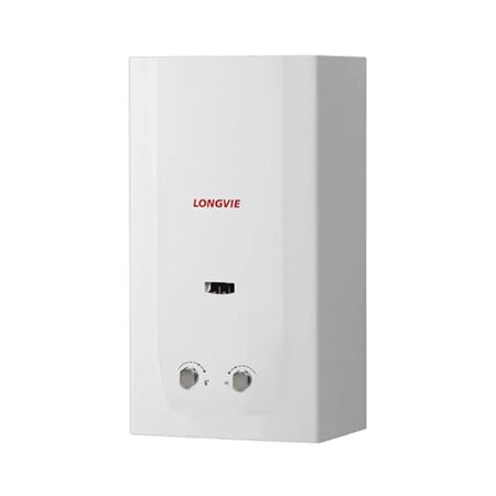Calefon A Gas Sin Llama Piloto C/Sensor Y Valvula 14 Lts Gn Longvie Cn514ss-n Blanco