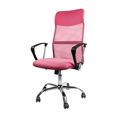Silla Ergonómica De Oficina Escritorio Pc Espaldar Alto Color Rosa