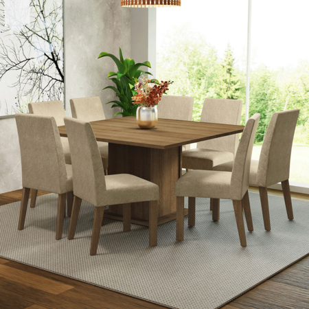 Juego De Comedor Madesa Doris Con Tapa De Madera 8 Sillas 02