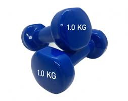 PAR DE MANCUERNAS 1 KG C/U HIERRO RECUBIERTAS GOMA VINILICA