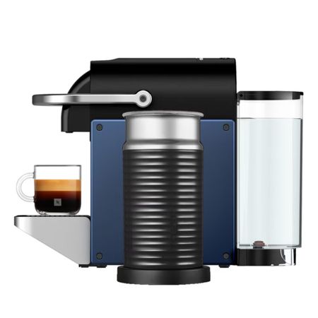 Cafetera Nespresso Pixie Dark Blue Y Aeroccino Cápsulas