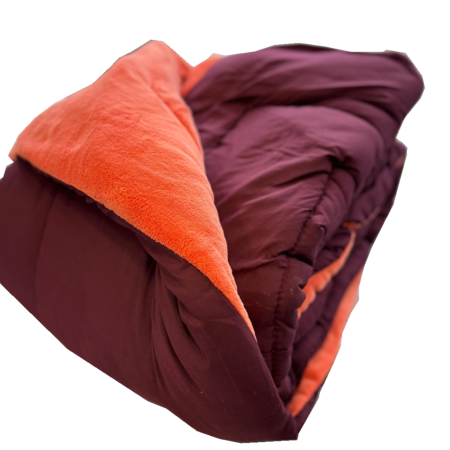ACOLCHADO CASABLANCA CORDERITO DE 2 PLAZAS QUEEN BORDO/NARANJA