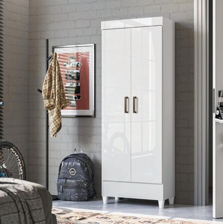 Mueble Multiuso Fit 2 Puertas Color Blanco  Santos Andirá - 165,5 cm de alto x 60 cm de ancho x 31,2 cm de prof (M0000470)