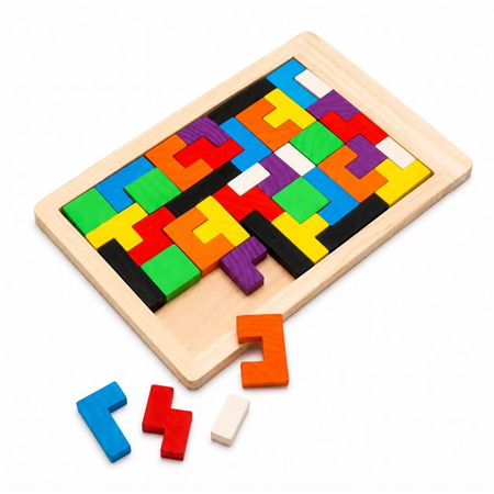 Juego de Ingenio Tetris madera 40 piezas